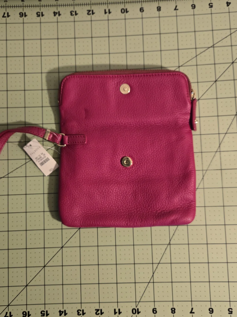 Fuchsia Leather Wristlet Clutch